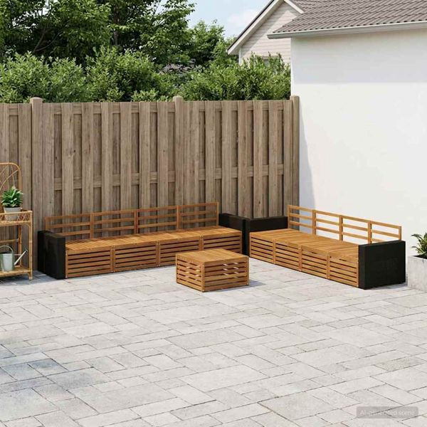 vidaXL Outdoor-Sofagarnitur 9-teilig Natur Massivholz Akazie, 3383182