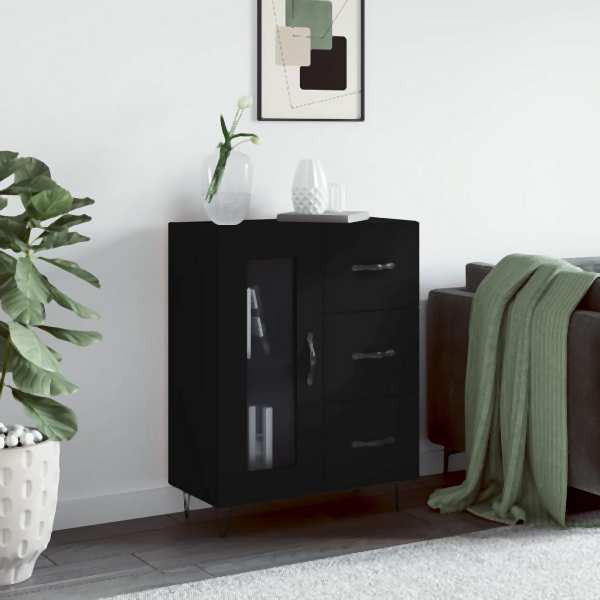 vidaXL Sideboard Schwarz 69,5x34x90 cm Holzwerkstoff, 828037