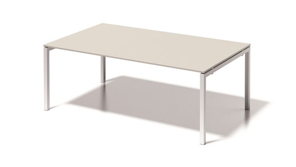 Bisley Cito Chefarbeitsplatz/Konferenztisch, 730 mm höhenfixes U-Gestell, H 19 x B 2000 x T 1200 mm, grauweiß/verkehrsweiß, DUF2012GW396