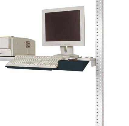 Manuflex Tastaturträger für PACKPOOL mit Mausfläche in Anthrazit RAL 7016, ZB3550.7016