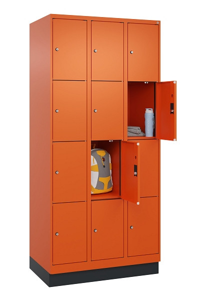 C+P Schließfachschrank Evolo PLUS, mit Sockel, 12 Fächer, 1950x900x500mm, 2004/2, 049020-304 S10023