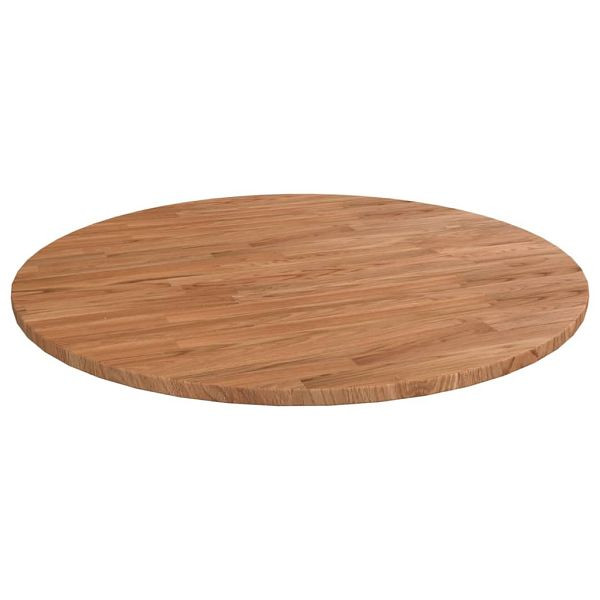 vidaXL Runde Tischplatte Hellbraun Ø90x1,5 cm Behandeltes Eichenholz, 342964