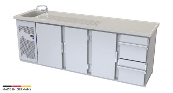 hefa Theke Novis 26V/1L-TTTZ, Abmaße: 950 x 2.600 x 650/700 mm, Novis 26V/1L-TTTZ