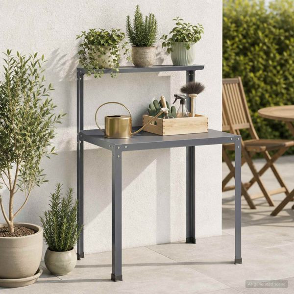 vidaXL Pflanztisch 60 x 50 x 104 cm Pulverbeschichteter Stahl, 8014913