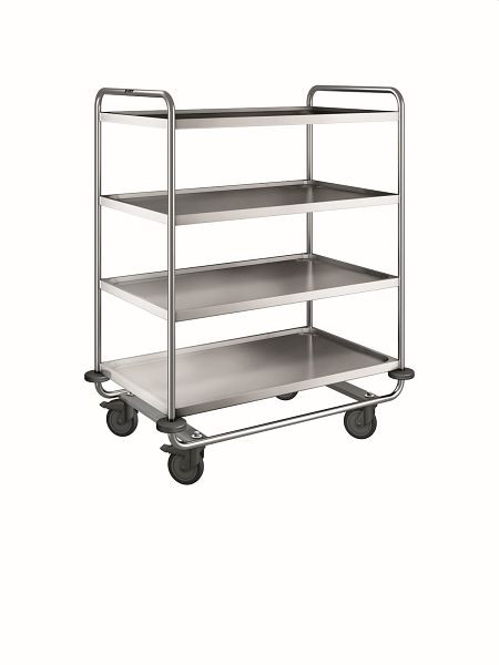 B.PRO SW 10 X 6-4 Servierwagen aus rostfreiem Edelstahl mit Kunststoffrollen, 569781