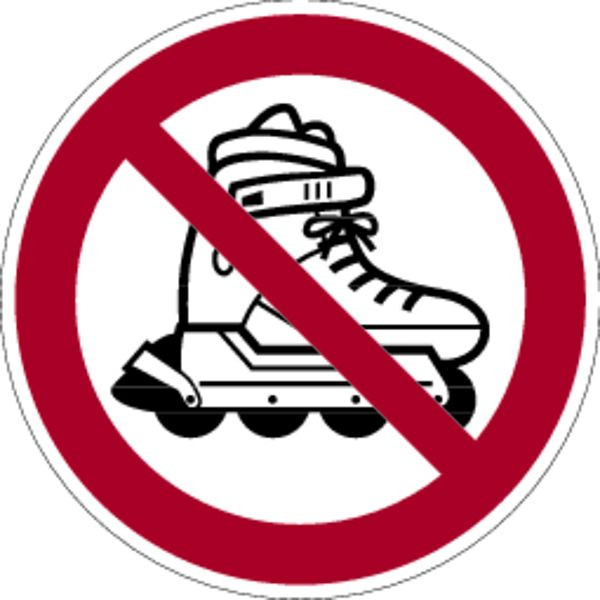 Schilder Klar Verbotszeichen Inline, Skates verboten, 100 mm Folie selbstklebend, 3060/61