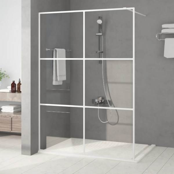 vidaXL Duschwand für Begehbare Dusche Weiß 140x195 cm ESG-Klarglas, 152124
