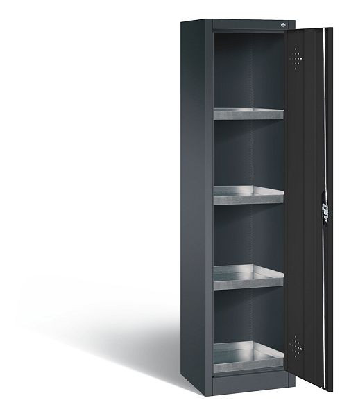 C+P Umweltschrank Acurado, H1950xB502xT500mm, Farbe: Schwarzgrau, Muldengriff, 8901-315 S10158