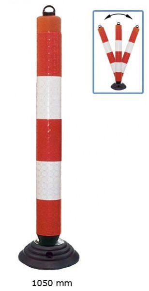 Leitzylinder "Cone" Ø100mm, anfahrbar, vollreflektiert, inklusiv Recyclingfuß, Höhe: 1050mm, Kettenaufnahme, 33448