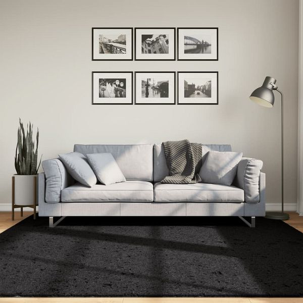 vidaXL Teppich OVIEDO Kurzflor Schwarz 200x200 cm, 375560