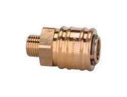 Riegler Schnellverschlusskupplung NW 7,2, beidseitig absperrend, Messing, Außengewinde, 107506