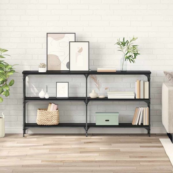 vidaXL Konsolentisch Schwarz Eichen-Optik 150 x 29 x 75 cm, 882219