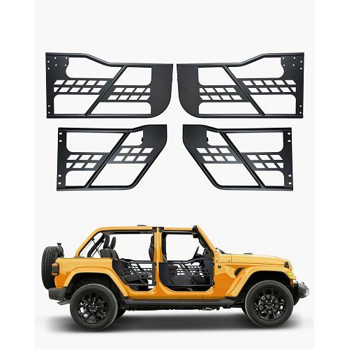 VEVOR Jeep Rohrtüren (4-türig) Jagdstil, robuste Scharniere, OE-Verriegelung, Gummipolster, Stahlrohr, für Jeep Wrangler JK 2007–2018, JPCGM4M0718JHPWJ8V0