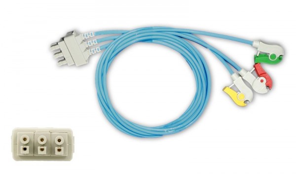 Golmed 3-adrige OP-EKG-Patientenleitung mit Klammern, zu Philips HP, 7-100-S3