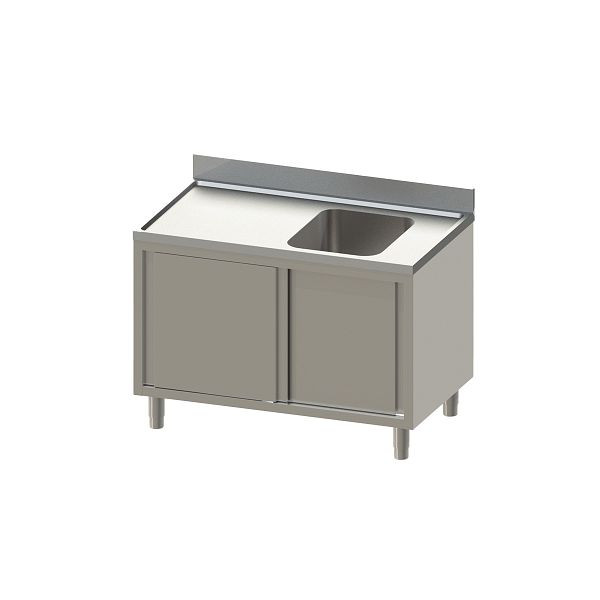 Vaiotec TOPLINE Spülschrank 600 / 1 Becken rechts mit Schiebetüren L: 1200 mm, 10813