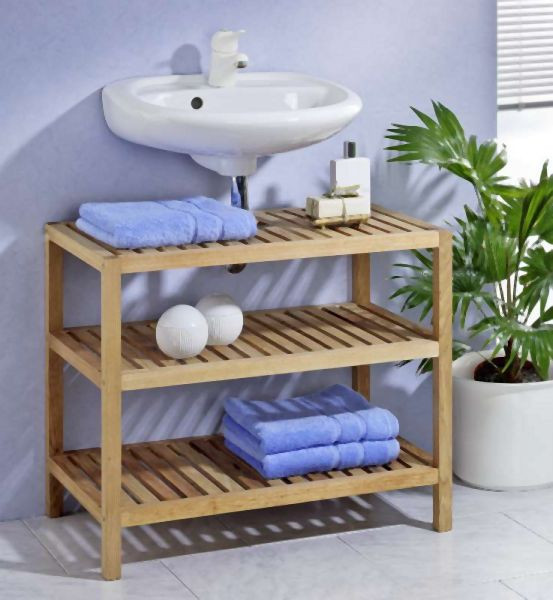 Metra Waschbeckenunterschrank Regal, geöltes Walnussholz, 10134