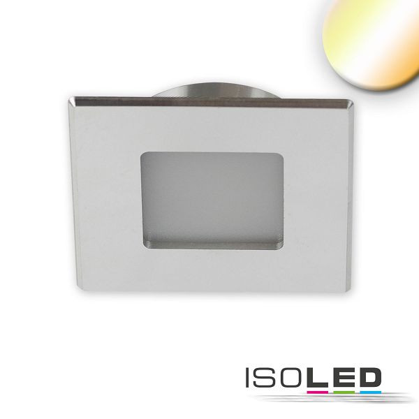 ISOLED LED Möbeleinbaustrahler, Alu gebürstet, eckig, 3W/3W, 24V DC, 3-polig weißdynamisch 1900-5000K dimmbar, 115820