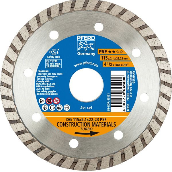 Pferd Diamant-Trennscheibe DG 115 x 2,1 x 22,23 PSF, 68011222