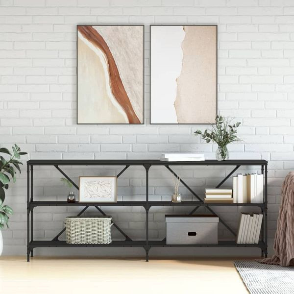 vidaXL Konsolentisch Schwarz 180x30x75 cm Holzwerkstoff und Eisen, 832853