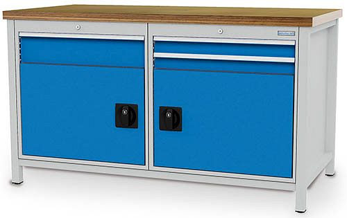 Bedrunka+Hirth Kastenwerkbank Serie 1500 R24-24, 1x150, 2x75mm, Schubladen-Vollauszug 100%, 1500 x 750 x 959 mm, 03.15.23V9