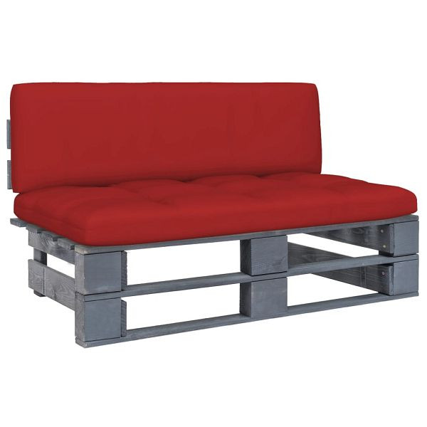 vidaXL Outdoor-Mittelsofa Paletten Imprägniertes Kiefernholz Grau, 3066487