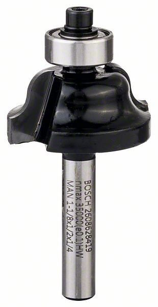 Bosch Kantenformfräser B, 1/4", R1 4 mm, D1 28,6 mm, B 8 mm, L 12,4 mm, G 54 mm, 2608628419