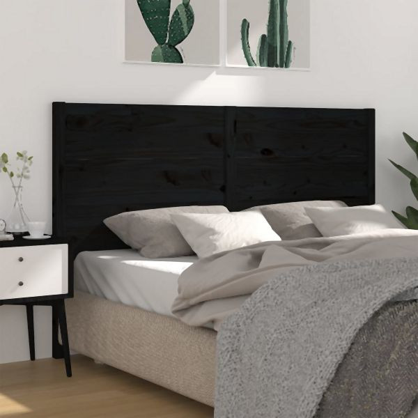 vidaXL Kopfteil Schwarz 206x4x100 cm Massivholz Kiefer, 818744