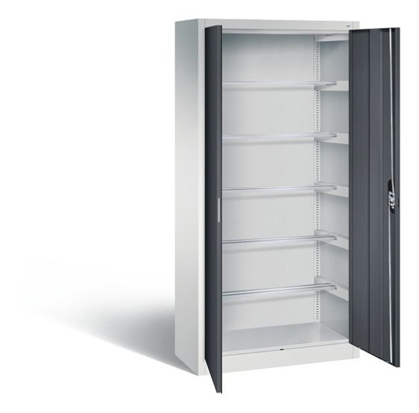 C+P Büroschrank Acurado, H1950xB930xT400mm, Farbe: Lichtgrau / Schwarzgrau, Muldengriff, 9260-600 S10159