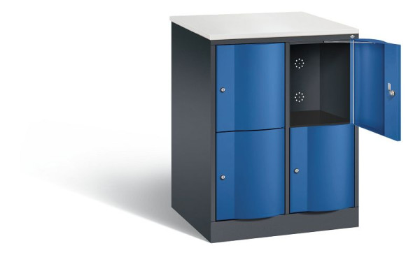 C+P XL-Schließfachschrank Resisto, H1077xB772xT640mm, Farbe: Schwarzgrau / Enzianblau, 8472-273 S10028