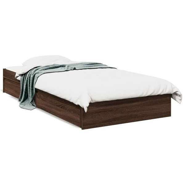 vidaXL Bettgestell mit Schubladen Braun Eichen-Optik 75x190 cm, 3280719