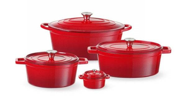 Hendi Emaillierter Gusseisentopf, 0,27L, Rot, 130 x 100 x 48mm, 626856