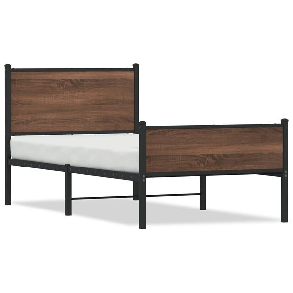 vidaXL Bettgestell mit Kopf- und Fußteil Metall 75x190 cm, 4007948