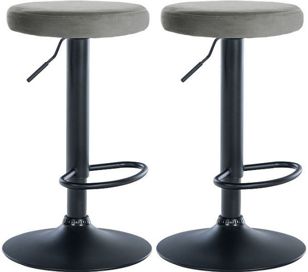 CLP Barhocker Ponte Samt schwarz, grau, VE: 2 Stück, 323473
