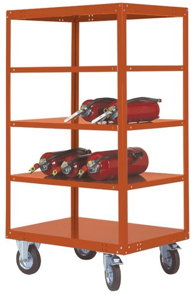 Manuflex Etagenwagen TRANSOMOBIL, mit 500 kg Tragkraft, HxBxT: 1795 x 1000 x 700 mm, rotorange, TT4263.2001