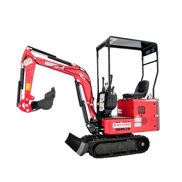 HZC Power Elektro Minibagger mit Benzinmotor, Kettenantrieb, verstellbarem Fahrwerk & schwenkbarem Baggerarm, EBKB810K