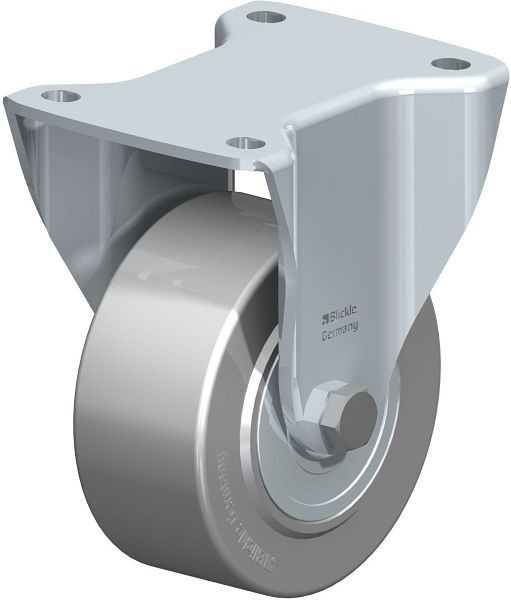 Blickle BH-SVS 127K Stahlblech-Bockrolle, Schwerlast-Ausführung, mit Anschraubplatte, Stahl, Grau, 584946