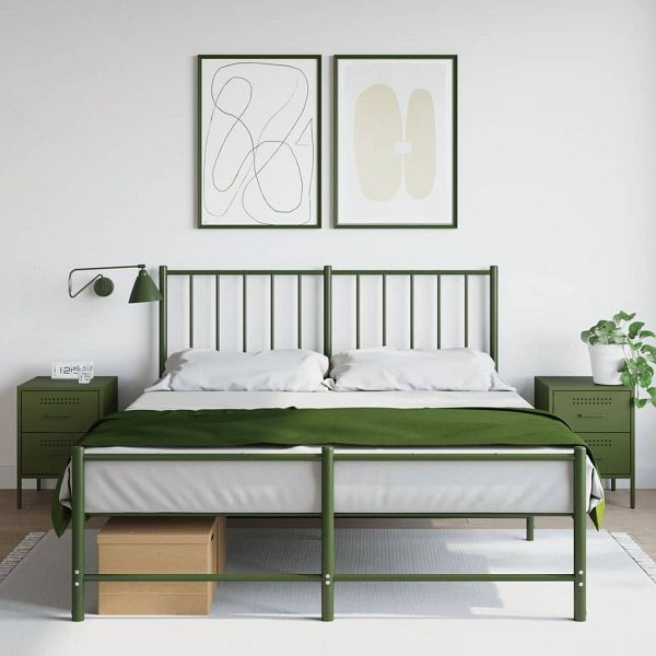 vidaXL Nachttische 2 Stück Olivgrün 36x39x50,5 cm Stahl, 842931