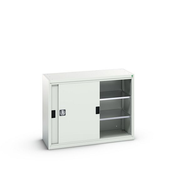 bott verso Schiebetürschrank, mit 2 Fachböden, BxTxH: 1300 x 550 x 1000 mm, Lichtgrau / Lichtgrau, 16926670.16