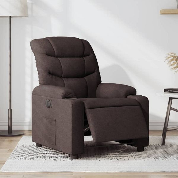 vidaXL Relaxsessel Elektrisch Dunkelbraun Stoff, 3206632