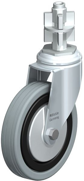 Blickle LKRA-VPA 125G-11-FA-E17 Apparate-Lenkrolle mit Expander, Vollgummi, Grau, 750794