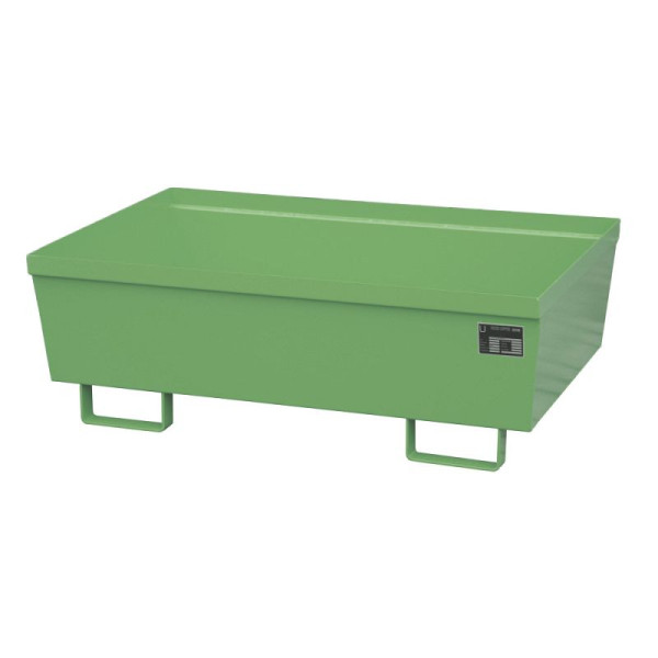 STEIN HGS Auffangwanne AO, 3 mm Stahlblech, stapelbar, 246 Liter, RAL 6011 resedagrün, Gesamthöhe 415 mm, lackiert, 79184.0010