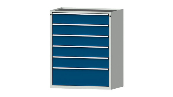 ANKE Werkbänke Schubladenschrank, Modell 4003 V, 1060 x 675 x 1280 mm, RAL 7035/5010, Wanne, 611.504