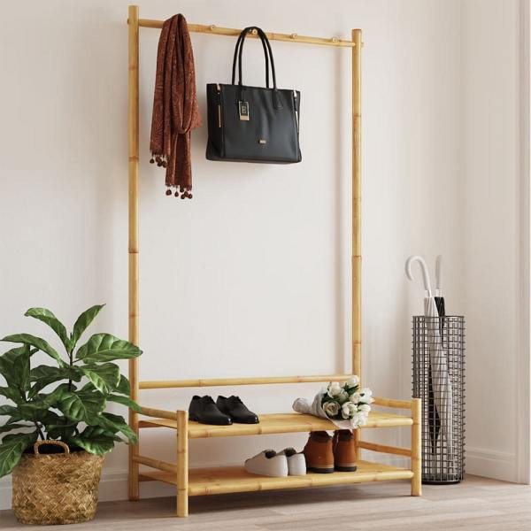 vidaXL Kleiderständer mit Ablagen 103x40x183 cm Bambus, 368032