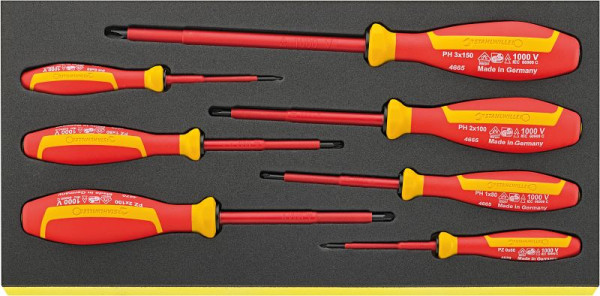 STAHLWILLE Schraubendrehersatz DRALL+ in TCS Nr.TCS 4665/4670 VDE 1/3-Teilung 7-teilig, 96838785