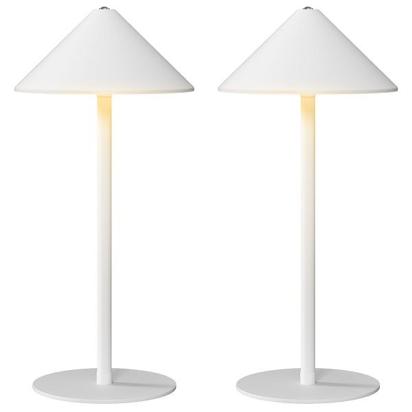 HOMCOM LED-Tischlampe mit USB-Kabel, Touchschalter, Metall, wiederaufladbar, Weiß, B31-536V00WT