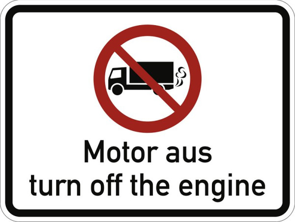 Moedel Motor aus / turn off the engine, Aluminium, reflektierend, RA1, 600x450 mm, 108602