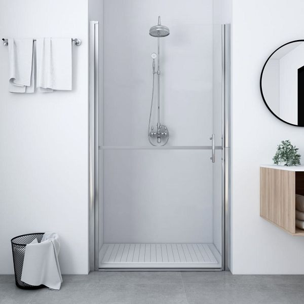 vidaXL Duschtür Hartglas 81x195 cm, Material: Gehärtetes ESG-Glas, Aluminium, Edelstahl, 146655