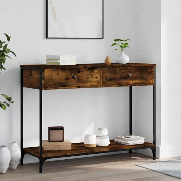 vidaXL Konsolentisch Räuchereiche 100x34,5x75 cm Holzwerkstoff, 834172
