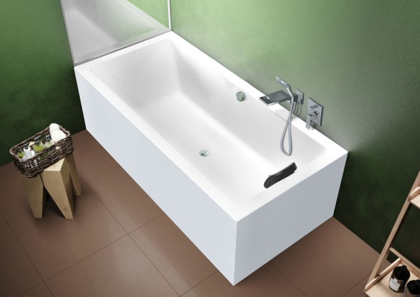 RIHO Rechteck-Badewannen mit Verkleidung, Lugo 180x90 cm, Plug & Play, links, inkl. Füße, B134015005