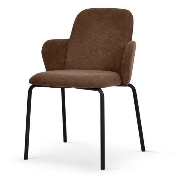 Deskin Konferenz-/Besucherstuhl PADDY DV, 4 Fuß Gestell, schwarz, Stoff Scala, rot-braun-meliert, 352652